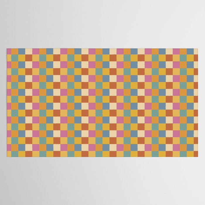 Checkered Multicolor Pattern XXXVII Colorful Summer Tablecloth Gallery Image 2