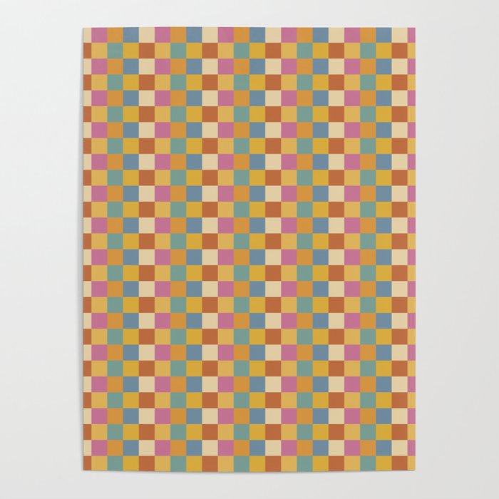 Checkered Multicolor Pattern XXXVII Colorful Summer Poster Gallery Image 4