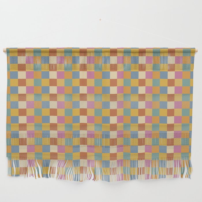 Checkered Multicolor Pattern XXXVII Colorful Summer Wall Hanging Gallery Image 1