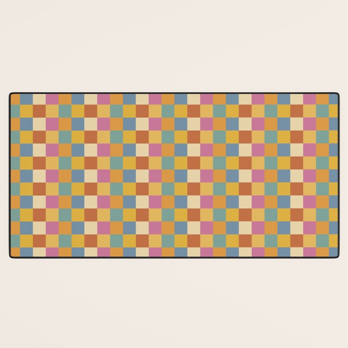Checkered Multicolor Pattern XXXVII Colorful Summer Desk Mat Gallery Image 3