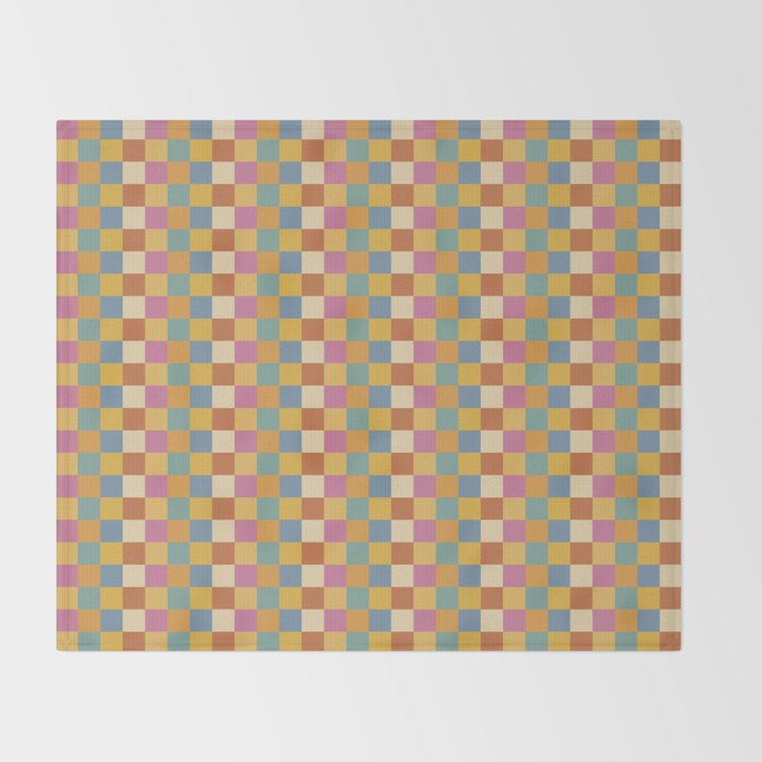 Checkered Multicolor Pattern XXXVII Colorful Summer Throw Blanket Gallery Image 2