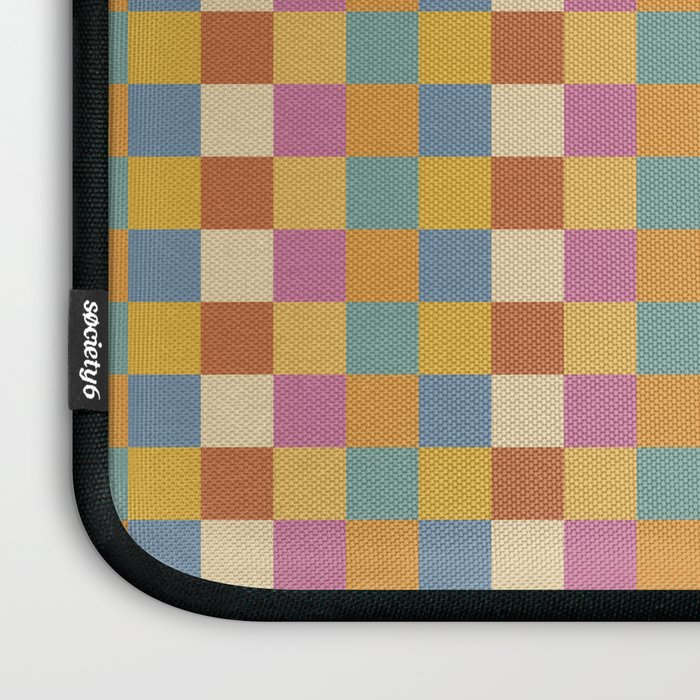 Checkered Multicolor Pattern XXXVII Colorful Summer Laptop Sleeve Gallery Image 3