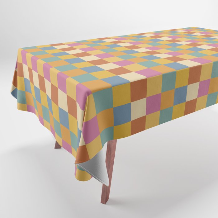 Checkered Multicolor Pattern XXXVII Colorful Summer Tablecloth Gallery Image 1