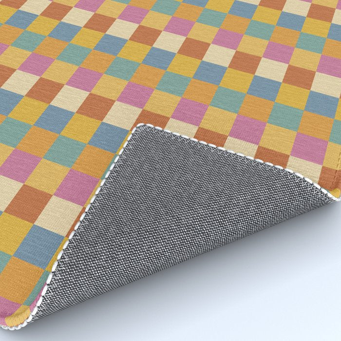 Checkered Multicolor Pattern XXXVII Colorful Summer Rug Gallery Image 4