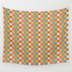 Checkered Multicolor Pattern XXXVII Colorful Summer Wall Tapestry Gallery Image 4