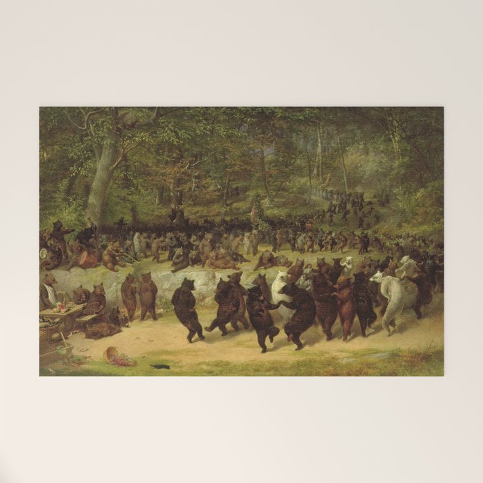 The Bear Dance Painting - William Holbrook Beard Welcome Mat Gallery Image 1