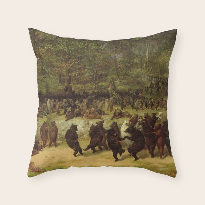 The Bear Dance Painting - William Holbrook Beard Throw Pillow Gallery Image 6