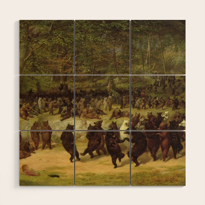 The Bear Dance Painting - William Holbrook Beard Wood Wall Art Gallery Image 1