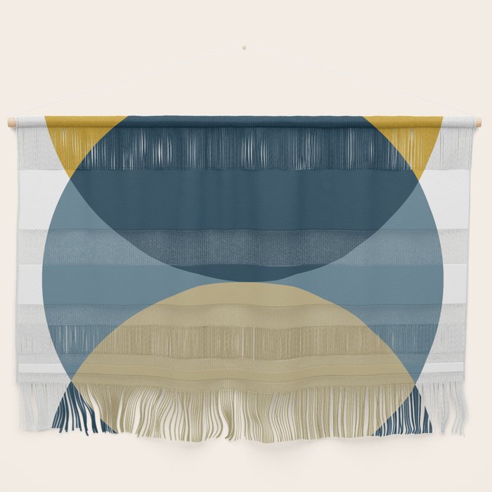 Rise of the Sun - Yellow, Blue, Geometric Art Wall Hanging Gallery Image 1