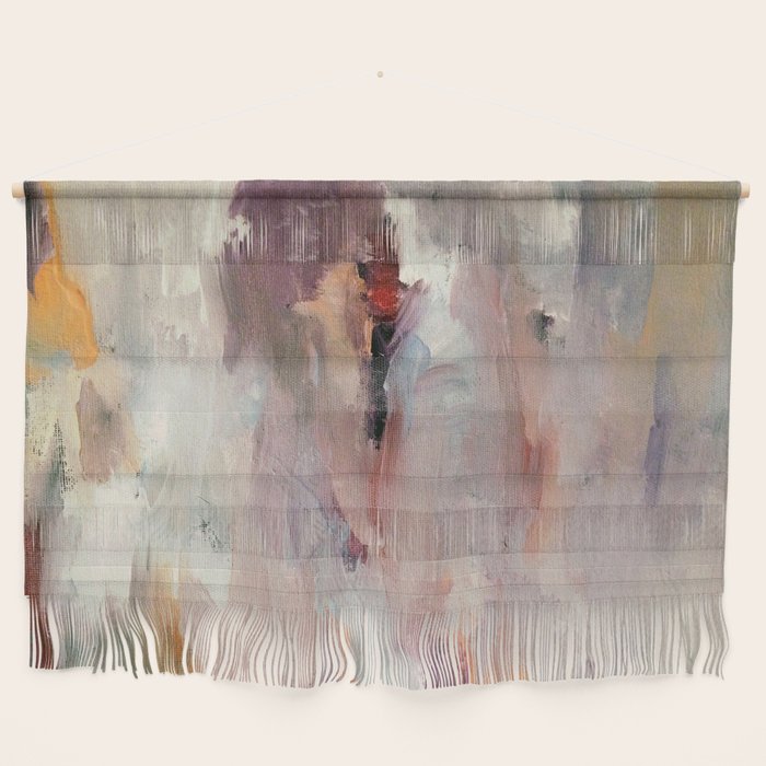 Gentle Beauty [2] - an elegant acrylic piece in deep purple, red, gold, and white Wall Hanging Gallery Image 1