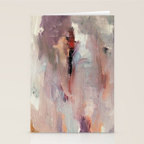Gentle Beauty [2] - an elegant acrylic piece in deep purple, red, gold, and white Stationery Card Gallery Image 2