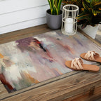 Gentle Beauty [2] - an elegant acrylic piece in deep purple, red, gold, and white Outdoor Rug Gallery Image 2