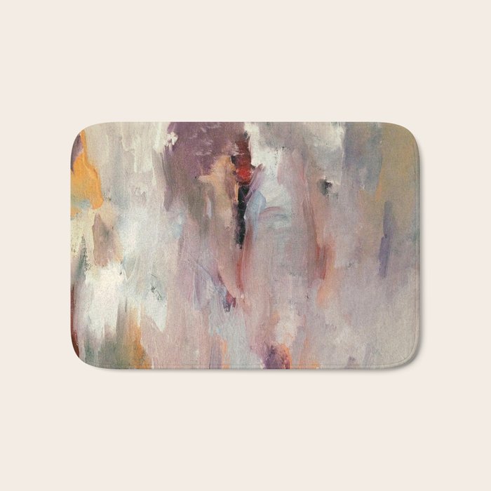 Gentle Beauty [2] - an elegant acrylic piece in deep purple, red, gold, and white Bath Mat Gallery Image 1