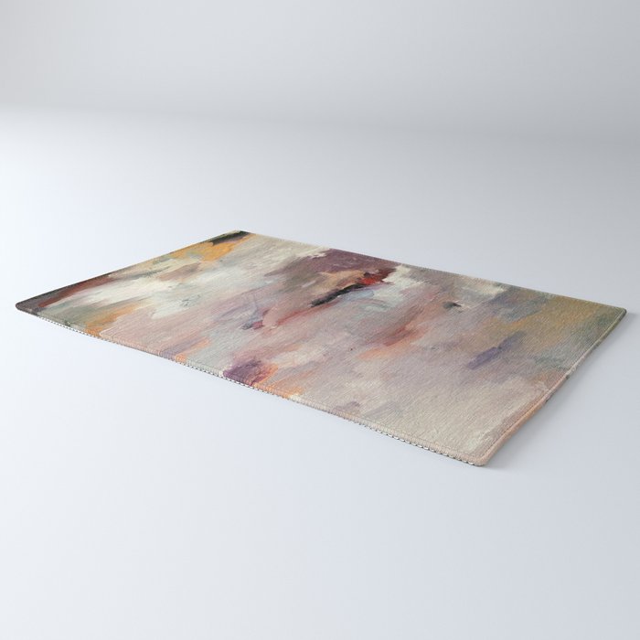 Gentle Beauty [2] - an elegant acrylic piece in deep purple, red, gold, and white Rug Gallery Image 3