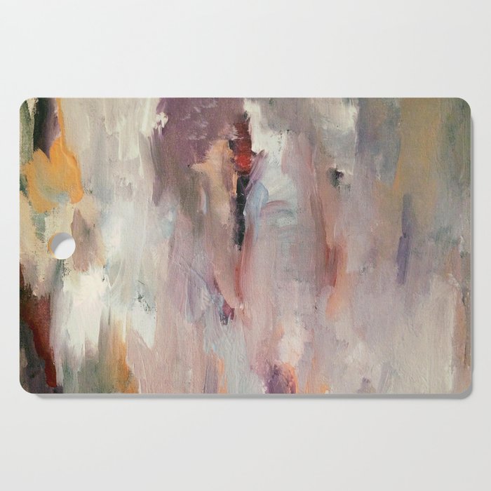 Gentle Beauty [2] - an elegant acrylic piece in deep purple, red, gold, and white Cutting Board Gallery Image 1