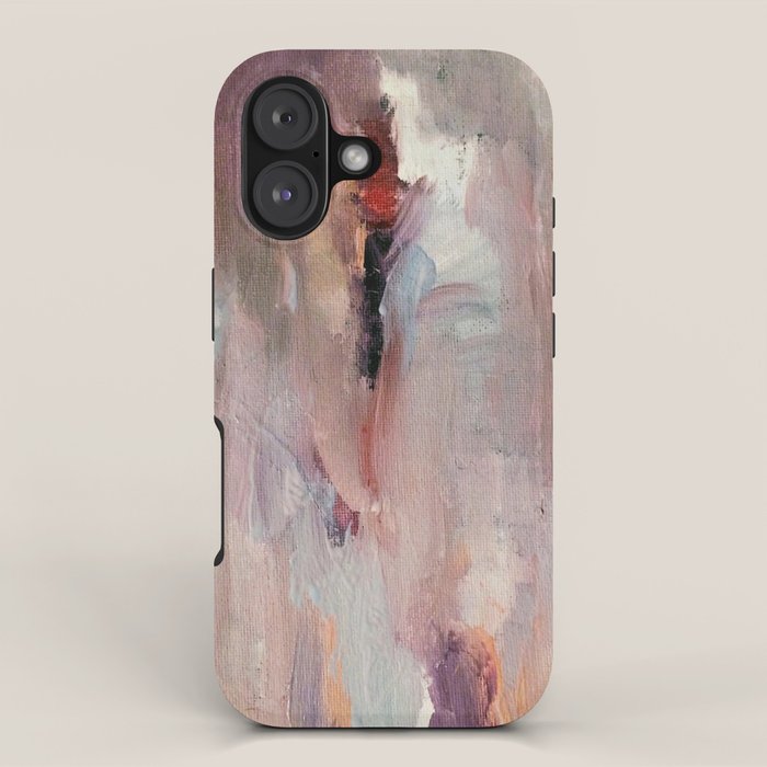 Gentle Beauty [2] - an elegant acrylic piece in deep purple, red, gold, and white iPhone Case Gallery Image 1