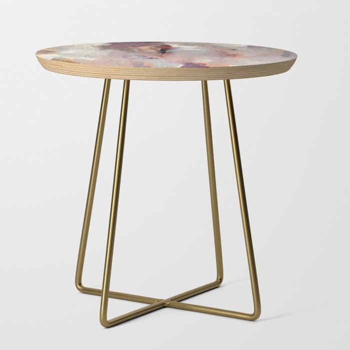 Gentle Beauty [2] - an elegant acrylic piece in deep purple, red, gold, and white Side Table Gallery Image 1