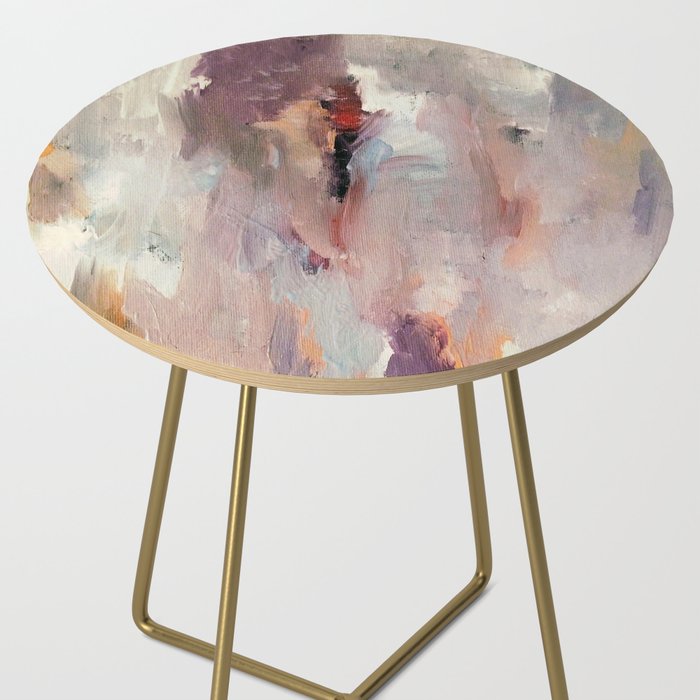 Gentle Beauty [2] - an elegant acrylic piece in deep purple, red, gold, and white Side Table Gallery Image 2