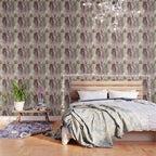 Gentle Beauty [2] - an elegant acrylic piece in deep purple, red, gold, and white Wallpaper Gallery Image 3