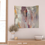 Gentle Beauty [2] - an elegant acrylic piece in deep purple, red, gold, and white Wall Tapestry Gallery Image 2