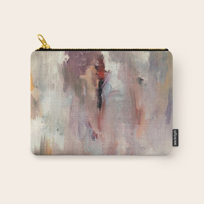 Gentle Beauty [2] - an elegant acrylic piece in deep purple, red, gold, and white Carry All Pouch Gallery Image 1