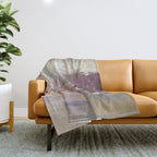 Gentle Beauty [2] - an elegant acrylic piece in deep purple, red, gold, and white Throw Blanket Gallery Image 1