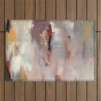 Gentle Beauty [2] - an elegant acrylic piece in deep purple, red, gold, and white Outdoor Rug Gallery Image 1