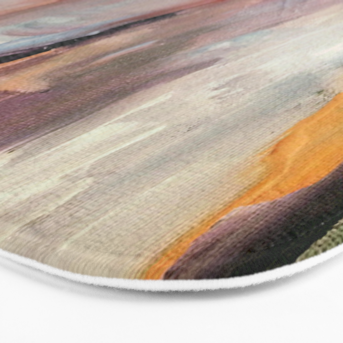 Gentle Beauty [2] - an elegant acrylic piece in deep purple, red, gold, and white Bath Mat Gallery Image 3