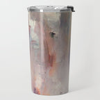 Gentle Beauty [2] - an elegant acrylic piece in deep purple, red, gold, and white Travel Mug Gallery Image 2