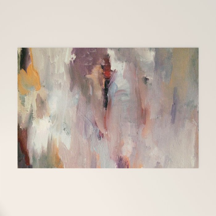 Gentle Beauty [2] - an elegant acrylic piece in deep purple, red, gold, and white Welcome Mat Gallery Image 1