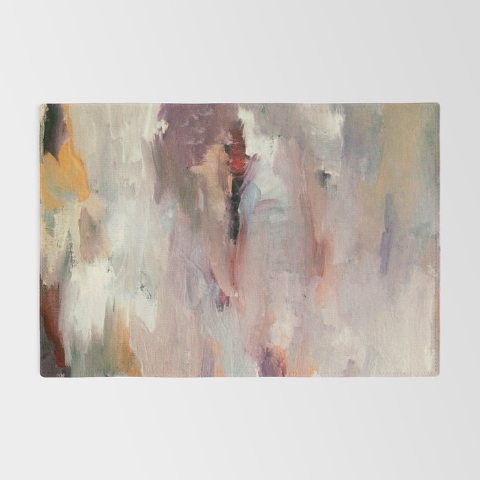 Gentle Beauty [2] - an elegant acrylic piece in deep purple, red, gold, and white Rug Gallery Image 2