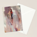 Gentle Beauty [2] - an elegant acrylic piece in deep purple, red, gold, and white Stationery Card Gallery Image 2