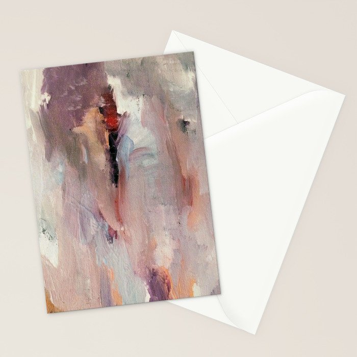 Gentle Beauty [2] - an elegant acrylic piece in deep purple, red, gold, and white Stationery Card Gallery Image 2