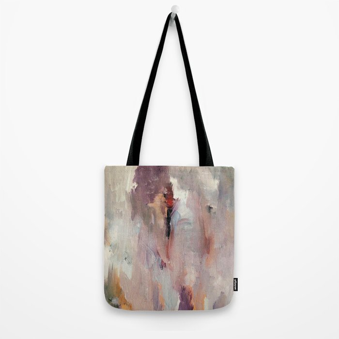 Gentle Beauty [2] - an elegant acrylic piece in deep purple, red, gold, and white Tote Bag Gallery Image 2
