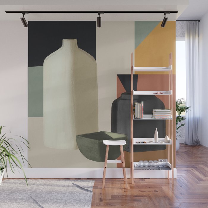 Abstract Art Vases 3 Wall Mural Gallery Image 1