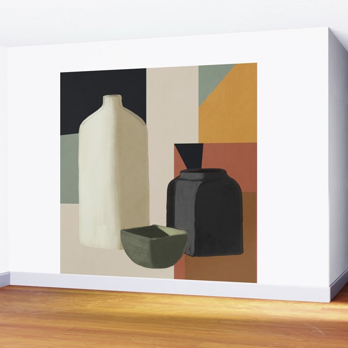 Abstract Art Vases 3 Wall Mural Gallery Image 2