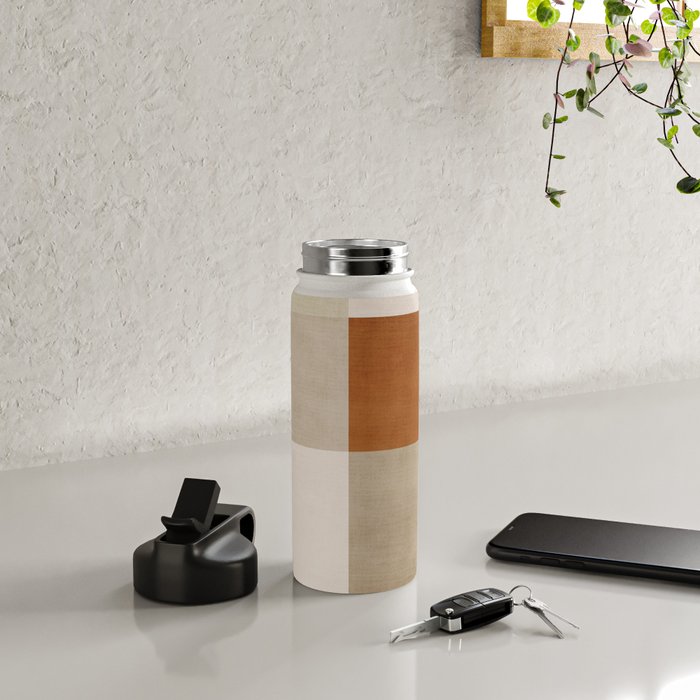Neutral Tones Soft Colors Geometric Artwork Water Bottle Gallery Image 4