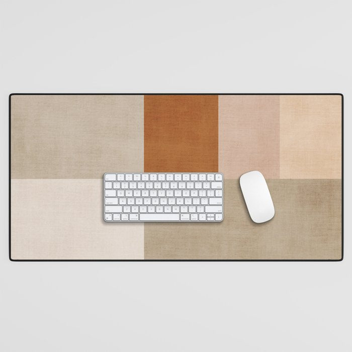Neutral Tones Soft Colors Geometric Artwork Desk Mat Gallery Image 1