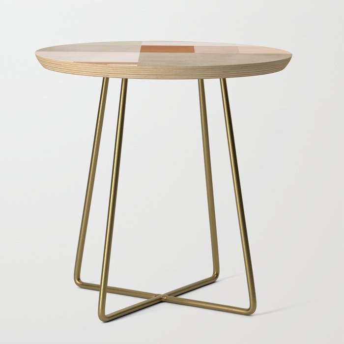 Neutral Tones Soft Colors Geometric Artwork Side Table Gallery Image 1