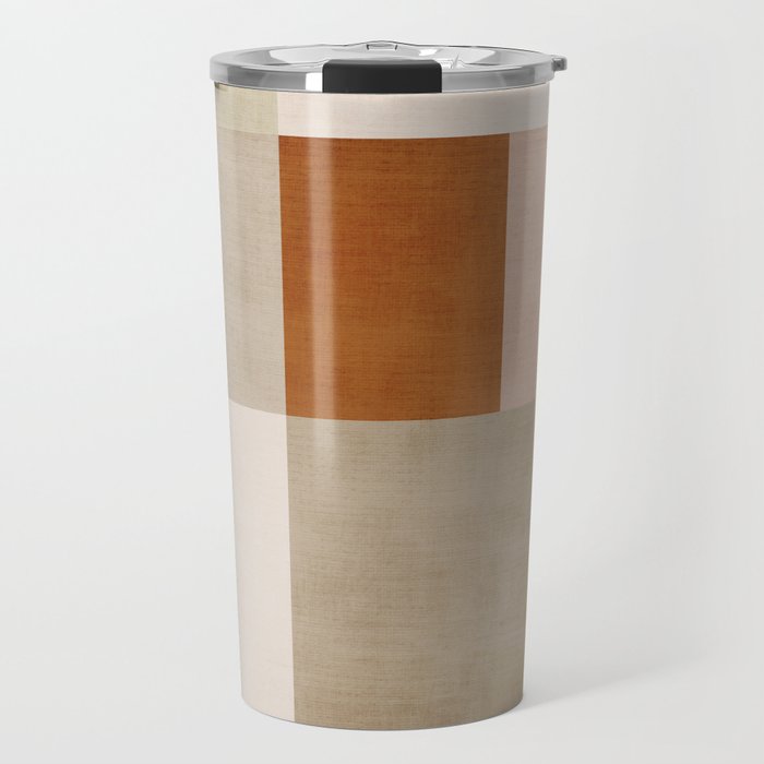 Neutral Tones Soft Colors Geometric Artwork Travel Mug Gallery Image 1