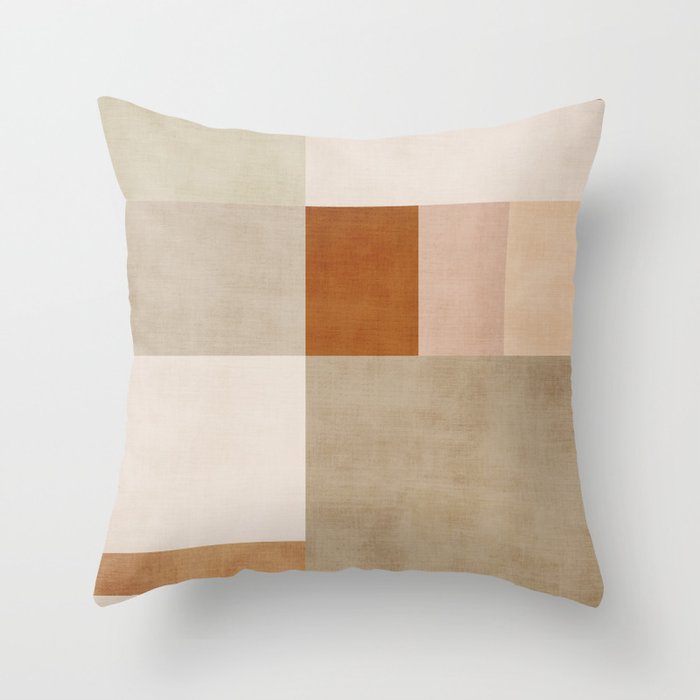 Neutral Tones Soft Colors Geometric Artwork Throw Pillow Gallery Image 6
