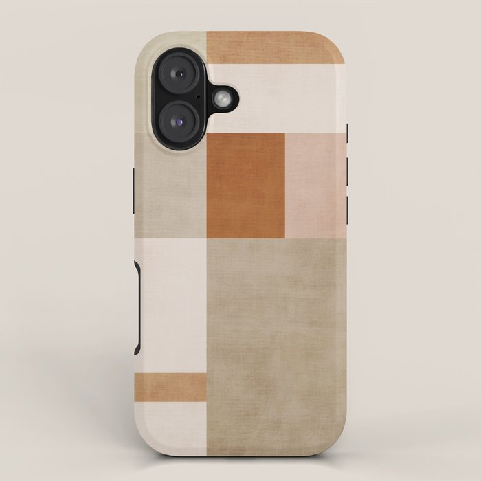 Neutral Tones Soft Colors Geometric Artwork iPhone Case Gallery Image 1