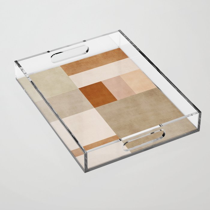 Neutral Tones Soft Colors Geometric Artwork Acrylic Tray Gallery Image 1