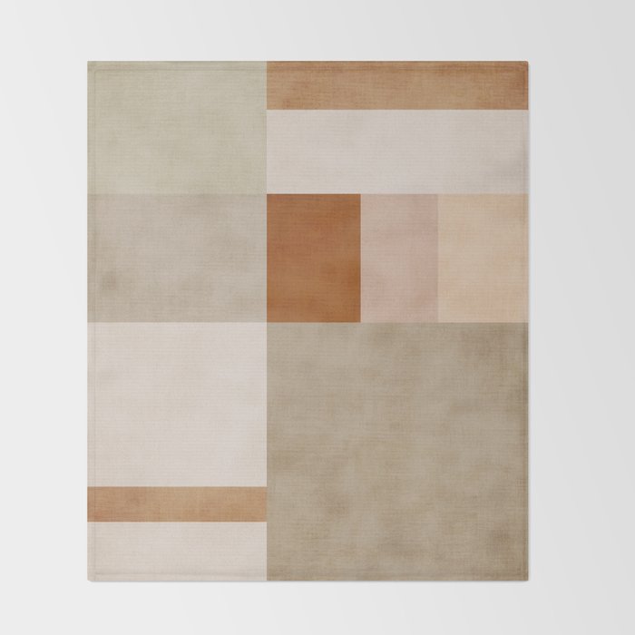 Neutral Tones Soft Colors Geometric Artwork Throw Blanket Gallery Image 2