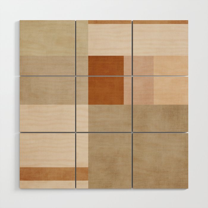 Neutral Tones Soft Colors Geometric Artwork Wood Wall Art Gallery Image 1