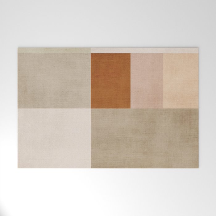 Neutral Tones Soft Colors Geometric Artwork Welcome Mat Gallery Image 1