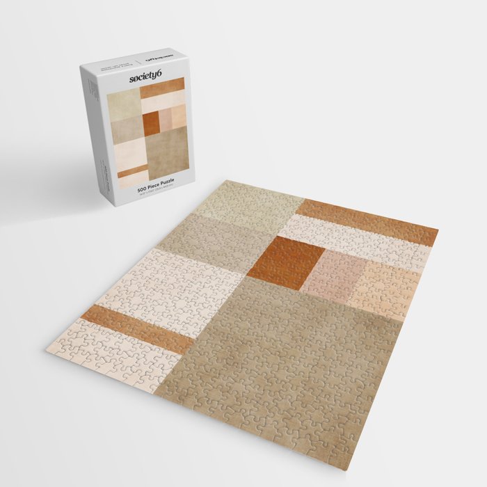 Neutral Tones Soft Colors Geometric Artwork Jigsaw Puzzle Gallery Image 2