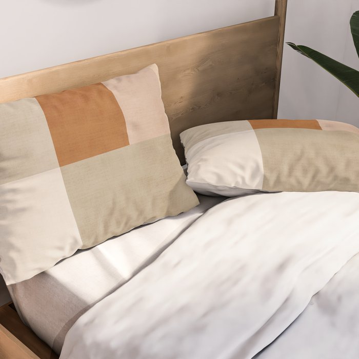 Neutral Tones Soft Colors Geometric Artwork Pillow Sham Gallery Image 2