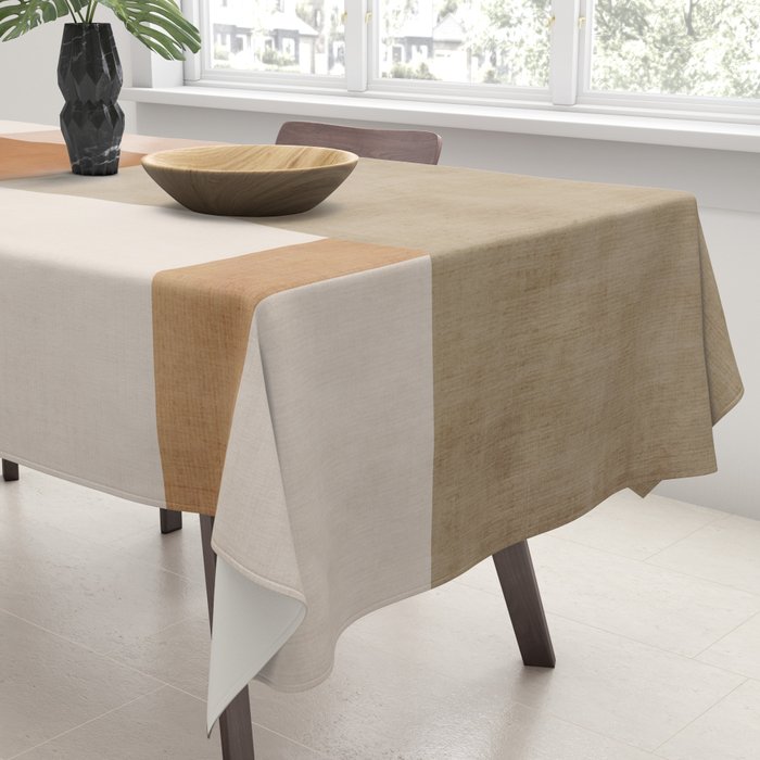 Neutral Tones Soft Colors Geometric Artwork Tablecloth Gallery Image 3
