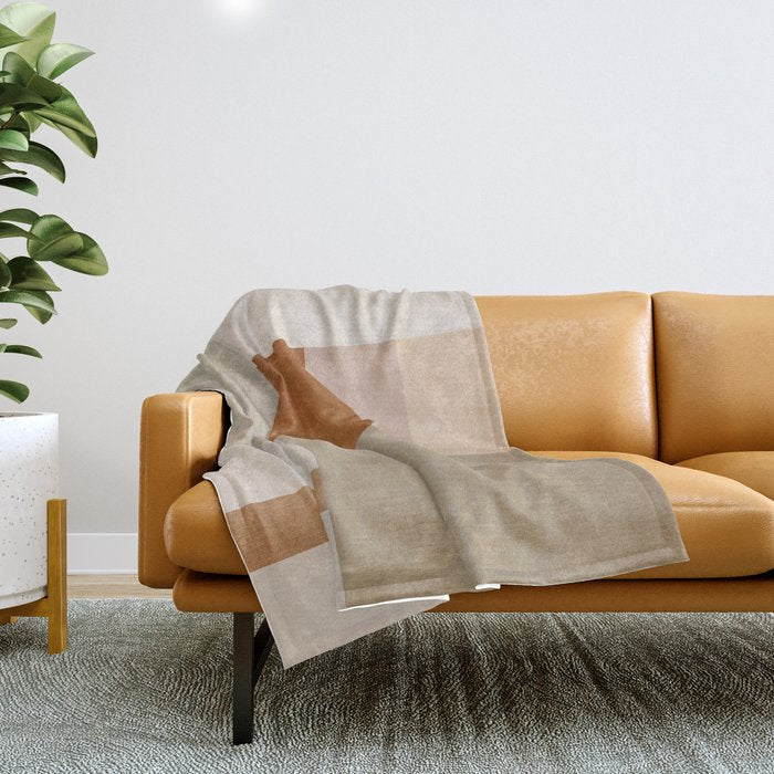 Neutral Tones Soft Colors Geometric Artwork Throw Blanket Gallery Image 1